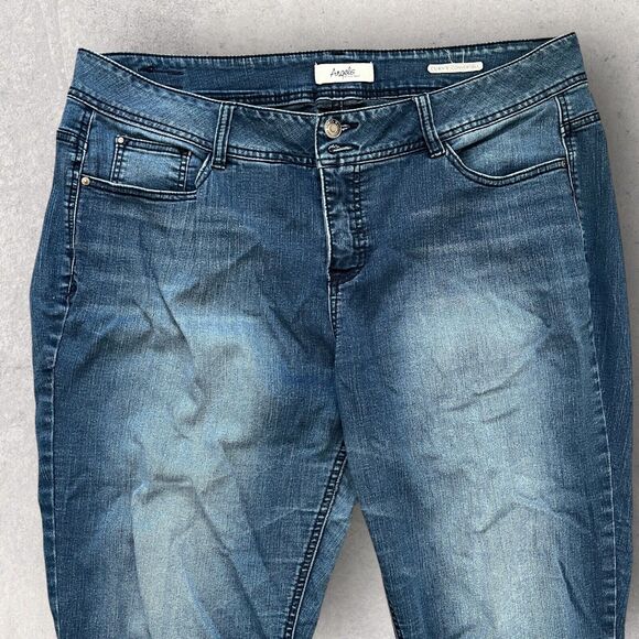 Angels Womens Jeans 18W Curvy Convertible Straight Leg Five Pocket Style Faded - Picture 2 of 15